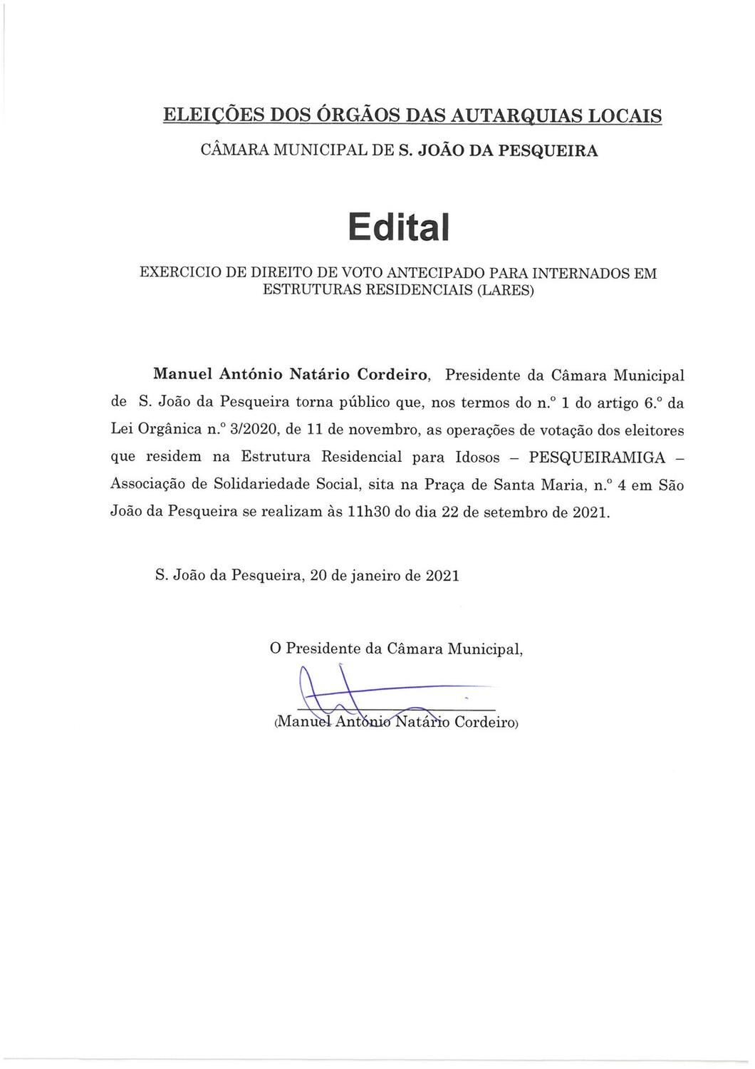 Voto Antecipado Lares